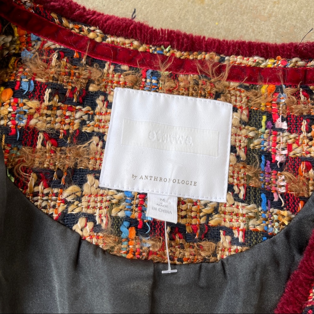 ETT TWA Anthropologie Harlequin Tweed Coat Blazer - Picture 4 of 5
